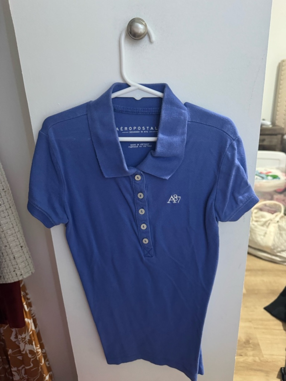 Aeropostale Blue Short Sleeve Polo Tee